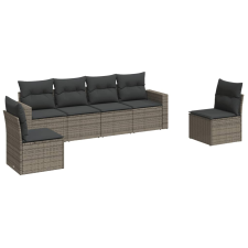 vidaXL 6 részes szürke polyrattan kerti ülőgarnitúra párnákkal (3218800) kerti bútor