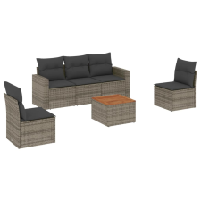 vidaXL 6 részes szürke polyrattan kerti ülőgarnitúra párnákkal (3224065) kerti bútor