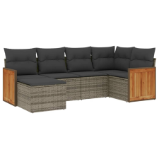 vidaXL 6 részes szürke polyrattan kerti ülőgarnitúra párnákkal (3227859) kerti bútor