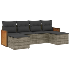 vidaXL 6 részes szürke polyrattan kerti ülőgarnitúra párnákkal (3227901) kerti bútor