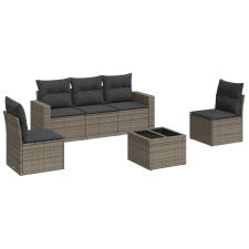 vidaXL 6 részes szürke polyrattan kerti ülőgarnitúra párnákkal (3251137) kerti bútor