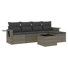 vidaXL 6 részes szürke polyrattan kerti ülőgarnitúra párnákkal (3252437) kerti bútor
