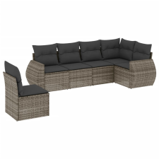 vidaXL 6 részes szürke polyrattan kerti ülőgarnitúra párnákkal (3253767) kerti bútor
