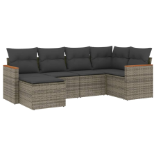 vidaXL 6 részes szürke polyrattan kerti ülőgarnitúra párnákkal (3258581) kerti bútor