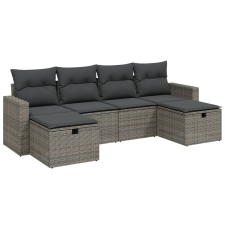 vidaXL 6 részes szürke polyrattan kerti ülőgarnitúra párnákkal (3263546) kerti bútor