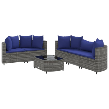 vidaXL 6 részes szürke polyrattan kerti ülőgarnitúra párnákkal (3308423) kerti bútor