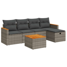 vidaXL 6 részes szürke polyrattan kerti ülőgarnitúra párnákkal (3325910) kerti bútor