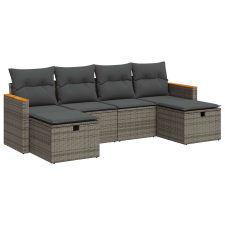 vidaXL 6 részes szürke polyrattan kerti ülőgarnitúra párnákkal (3325945) kerti bútor