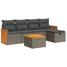 vidaXL 6 részes szürke polyrattan kerti ülőgarnitúra párnákkal (3326022) kerti bútor