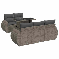 vidaXL 6 részes szürke polyrattan kerti ülőgarnitúra párnákkal (3326571) kerti bútor