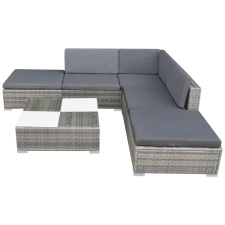 vidaXL 6 részes szürke polyrattan kerti ülőgarnitúra párnákkal (42745) kerti bútor