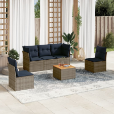 vidaXL 6 részes szürke polyrattan kerti ülőgarnitúra párnával kerti bútor