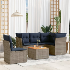 vidaXL 6 részes szürke polyrattan kerti ülőgarnitúra párnával kerti bútor