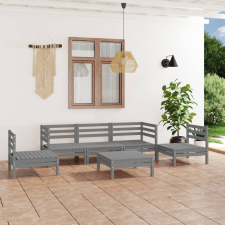 vidaXL 6 részes szürke tömör fenyőfa kerti ülőgarnitúra kerti bútor