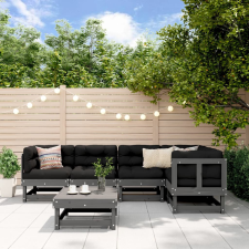 vidaXL 6 részes szürke tömör fenyőfa kerti ülőgarnitúra kerti bútor