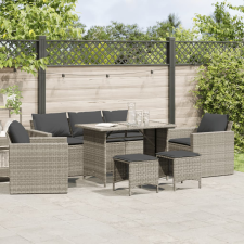 vidaXL 6 részes világosszürke polyrattan kerti ülőgarnitúra párnákkal kerti bútor