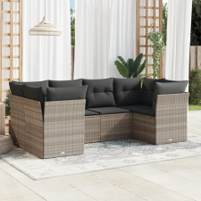vidaXL 6 részes világosszürke polyrattan kerti ülőgarnitúra párnákkal kerti bútor