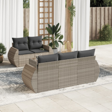 vidaXL 6 részes világosszürke polyrattan kerti ülőgarnitúra párnákkal kerti bútor