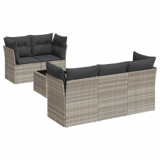 vidaXL 6 részes világosszürke polyrattan kerti ülőgarnitúra párnákkal (3217252) kerti bútor