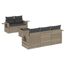 vidaXL 6 részes világosszürke polyrattan kerti ülőgarnitúra párnákkal (3219901) kerti bútor