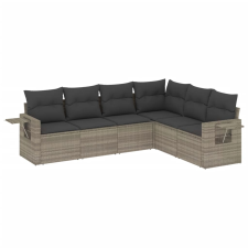 vidaXL 6 részes világosszürke polyrattan kerti ülőgarnitúra párnákkal (3220211) kerti bútor