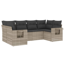 vidaXL 6 részes világosszürke polyrattan kerti ülőgarnitúra párnákkal (3220581) kerti bútor