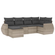 vidaXL 6 részes világosszürke polyrattan kerti ülőgarnitúra párnákkal (3221661) kerti bútor