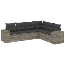 vidaXL 6 részes világosszürke polyrattan kerti ülőgarnitúra párnákkal (3222611) kerti bútor