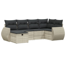 vidaXL 6 részes világosszürke polyrattan kerti ülőgarnitúra párnákkal (3264108) kerti bútor