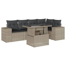 vidaXL 6 részes világosszürke polyrattan kerti ülőgarnitúra párnákkal (3269152) kerti bútor