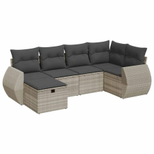 vidaXL 6 részes világosszürke polyrattan kerti ülőgarnitúra párnákkal (3325588) kerti bútor