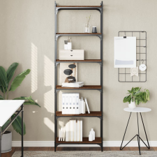 vidaXL 6 szintes barna tölgy színű szerelt fa könyvespolc 60x30x188 cm bútor