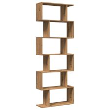 vidaXL 6 szintes kézműves tölgy fa elválasztó könyvespolc 70x24x193 cm (858092) bútor