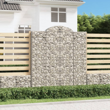 vidaXL 7 db íves horganyzott vas gabion kosár 200x30x220/240 cm kerti tárolás