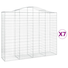 vidaXL 7 db íves horganyzott vas gabion kosár 200x50x160/180 cm (3145708) kerti tárolás