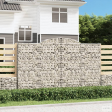 vidaXL 7 db íves horganyzott vas gabion kosár 300x30x180/200 cm kerti tárolás