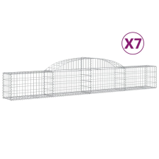 vidaXL 7 db íves horganyzott vas gabion kosár 300x30x40/60 cm (3146472) kerti tárolás