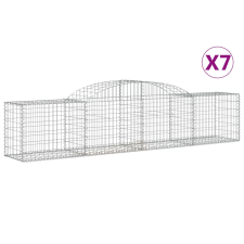 vidaXL 7 db íves horganyzott vas gabion kosár 300x50x60/80 cm (3146670) kerti tárolás