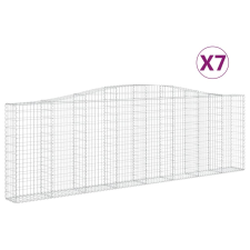 vidaXL 7 db íves horganyzott vas gabion kosár 400x30x120/140 cm (3145844) kerti tárolás