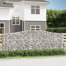 vidaXL 7 db íves horganyzott vas gabion kosár 400x30x140/160 cm bútor