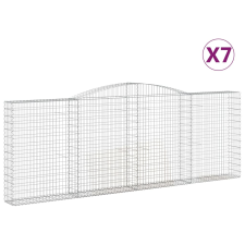 vidaXL 7 db íves horganyzott vas gabion kosár 400x30x140/160 cm (3146897) kerti tárolás