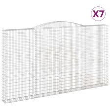 vidaXL 7 db íves horganyzott vas gabion kosár 400x30x220/240 cm (3146949) kerti tárolás
