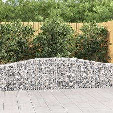 vidaXL 7 db íves horganyzott vas gabion kosár 400x30x60/80 cm kerti tárolás