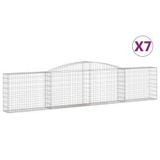 vidaXL 7 db íves horganyzott vas gabion kosár 400x30x80/100 cm (3146858) kerti tárolás