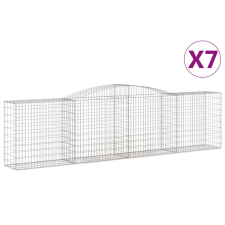 vidaXL 7 db íves horganyzott vas gabion kosár 400x50x100/120 cm (3147001) kerti tárolás