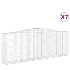 vidaXL 7 db íves horganyzott vas gabion kosár 400x50x140/160 cm (3145987) kerti tárolás
