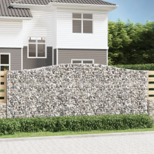 vidaXL 7 db íves horganyzott vas gabion kosár 400x50x160/180 cm kerti tárolás