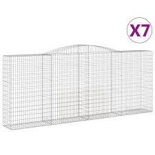 vidaXL 7 db íves horganyzott vas gabion kosár 400x50x160/180 cm (3147040) kerti tárolás