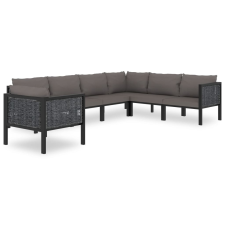 vidaXL 7 részes antracitszürke kerti polyrattan ülőgarnitúra párnákkal kerti bútor
