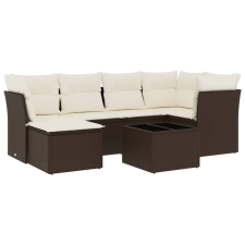 vidaXL 7 részes barna polyrattan kerti ülőgarnitúra párnákkal (3249802) kerti bútor